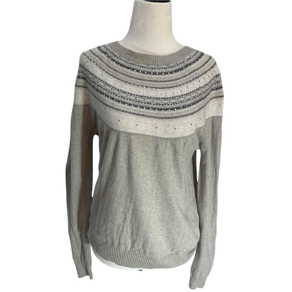 𝅺telluride Clothing Co. Cozy Fair Isle Lightweight Lambswool Sweater Size…